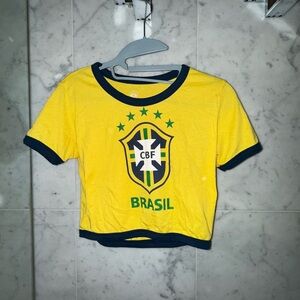Brazil CBF Crop Baby Tee – Women’s Medium